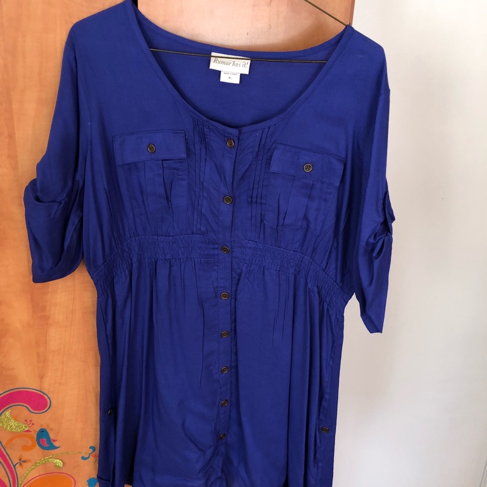 New w/o tags cobalt blue maternity tunic
